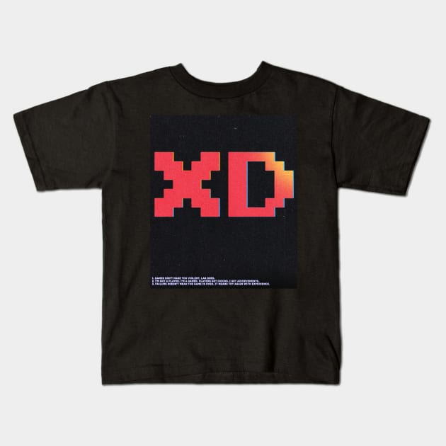 XD retro funny Gamer's laugh Kids T-Shirt by Barotel34